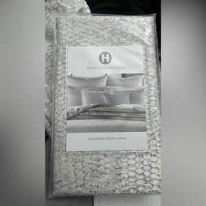 NWOT, Hotel Collection White and Gray Standard Pillow Sham